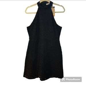 Blu Pepper lined black lace shorter dress. New Size Lg.